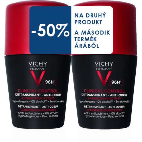 VICHY HOMME CLINICAL CONTROL 96H Detranspirant DUO 2x50ml